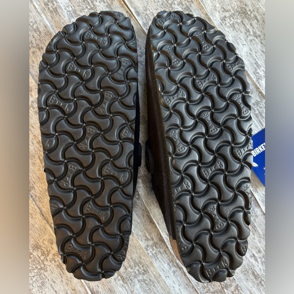 NEW w/Box Birkenstock Boston Midnight Navy Blue Shearling Clogs Women's 8 or 39 - Picture 10 of 12